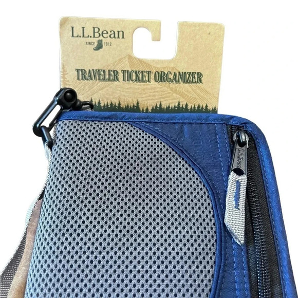 L.L. Bean Traveler Ticket Organizer NWT Navy Blue/ grey - Picture 2 of 6